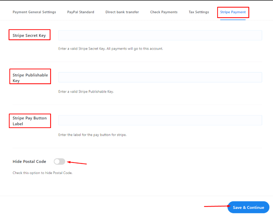 stripe payment gateway configuration