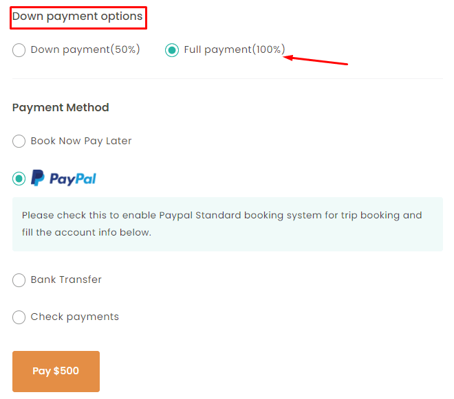 Partial payment Addon