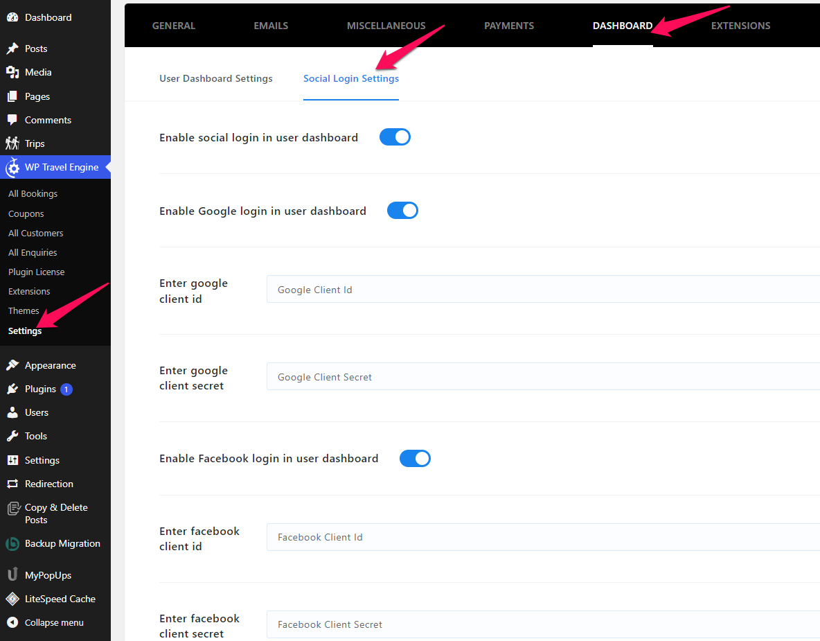 Social Login - WP Travel Engine Documentation